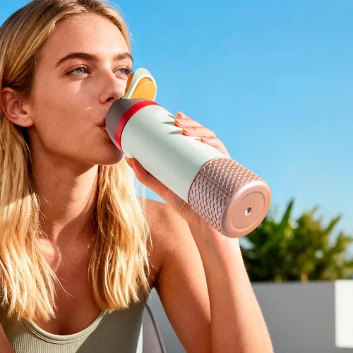 Vista 3 de Funda de Silicona para Botella de Agua Owala de 24oz, Manga Protectora Antideslizante Brillante para Botella de Agua Owala que Protege las Botellas