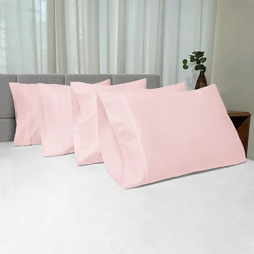 Vista 26 de Juego de 2 fundas de almohada de 100 % algodón puro, tamaño King, color plateado, lujosas fundas de almohada de algodón de fibra larga de 400 hilos