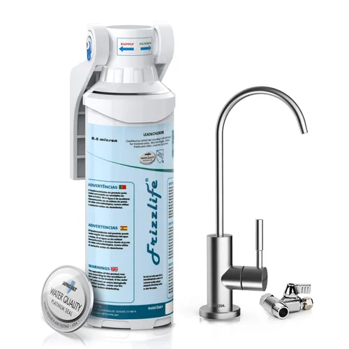 Vista 10 de Frizzlife SW15 - Sistema de filtro de agua para debajo del fregadero, certificado NSF/ANSI 53 y 42, reduce el 99,99% de plomo, cloro, mal sabor