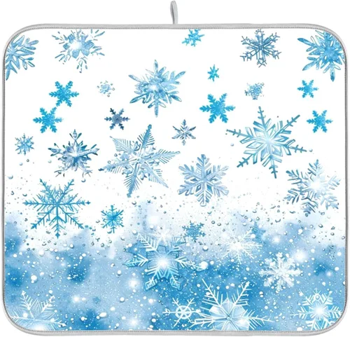 Vista 15 de Tapete de secado de platos Wamika con lazo negro para encimera de cocina 16x18, lazo de moño coqueto, tapete rectangular pequeño de secado