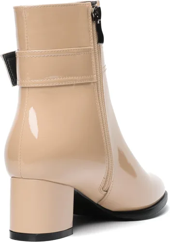 Vista 5 de SKYSTERRY Botas altas de tacón bajo grueso y grueso para mujer, con cierre de cremallera, de 2 pulgadas