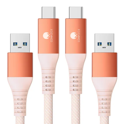 Vista 10 de CONMDEX - Cable USB C de 30 cm, [2 unidades], USB 3.1 Gen 2, transferencia de datos de 10 Gbps, cable trenzado tipo C, carga rápida USB a USB C