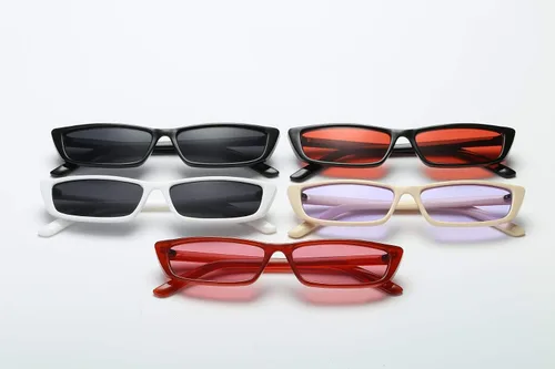 Vista 6 de FEISEDY Gafas de sol cuadradas vintage para mujer con marco de acetato B2292 Slender