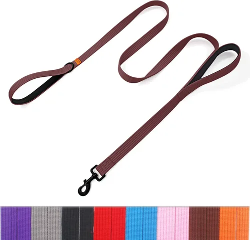 Vista 9 de Lynxking Correa de entrenamiento para perros, correa de doble asa resistente de 6 pies con 2 asas acolchadas, correa de seguridad reflectante larga