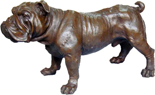 Vista 10 de Estatuas de perro Bulldog Esculturas de bronce TPAL-092 Figuras de metal, 2 piezas 2