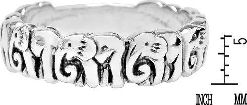 Vista 4 de AeraVida Anillo de plata de ley 925 con diseño de elefantes bohemios Anillo de elefante para mujer de plata de ley Anillos de plata de ley