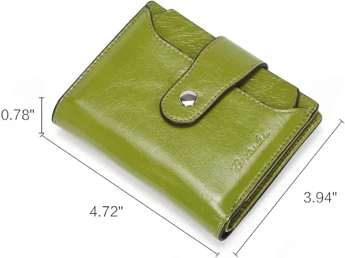 Vista 7 de BOSTANTEN - Billetera de cuero para mujer con bloqueo RFID, pequeña, con cremallera, de bolsillo, para tarjetas, con ventana para documento