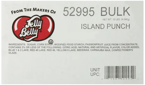 Vista 2 de Jelly Belly Island Punch Jelly Beans, caja de 10 libras