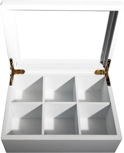Vista 2 de Break Tradition - Organizador de té de madera para bolsitas de té, color Blanco