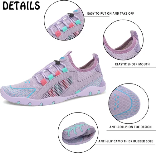 Vista 2 de Wyhan - Zapatos de agua para hombre y mujer secado rápido calcetines acuáticos zapatos de buceo para playa natación surf piscina yoga viajes al aire