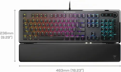 Vista 9 de Turtle Beach Vulcan II - Teclado para juegos de PC de tamaño completo, interruptores mecánicos Titan II, teclas iluminadas RGB personalizables Negro