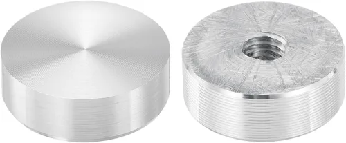 Vista 20 de uxcell M6 Rosca 0.787 in de diámetro de forma redonda de aluminio disco hardware 1pcs, aluminio círculo disco vidrio adaptador superior para mesa
