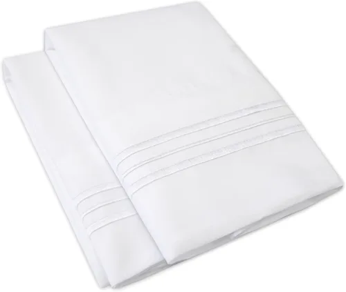 Vista 8 de 1500 Supreme Collection - Juego de 4 fundas de almohada para cama, bordadas de lujo, suaves y resistentes a las arrugas, transpirables, fundas
