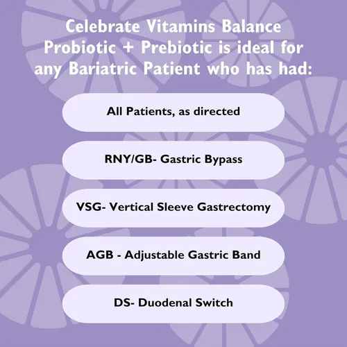 Vista 6 de Celebrate Vitamins Balance Probiotic + Prebiotic - Suplemento diario post cirugía bariátrica para mujeres y hombres, 28.5 mil millones de UFC, apoya