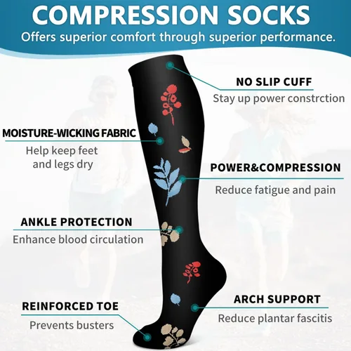Vista 30 de Bluemaple 6 Pack Copper Compression Socks for Women and Men Circulation-Best Support for Medical, Running,Nursing,Athletic