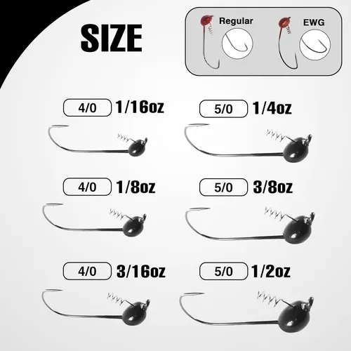 Vista 7 de Reaction Tackle Tungsten Shaky Head Jigs for Bass Fishing - Premium Fishing Hooks, Ideal Shaky Head Jig to Catch Big Bass and Other Fish (5-Pack)