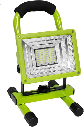 Vista 7 de Luz de trabajo LED de 15 W con soporte, luces de inundación portátiles recargables de 4000 lm, interruptor de brillo ajustable, IP65 impermeable