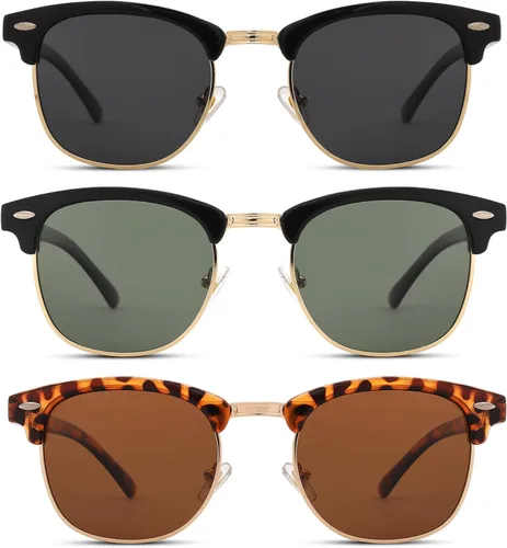 Vista 22 de Pro Acme Gafas de sol polarizadas semi sin montura con protección UV 400 para mujeres y hombres
