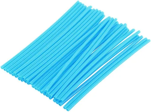 Vista 2 de Qiilu Fundas de radios azul oscuro y verde azulado, 36 piezas, protector de radios de rueda, llantas de motocross, envoltura protectora