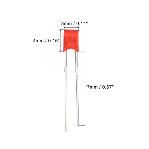 Vista 2 de PATIKIL Bombilla LED de 0.079 x 0.118 x 0.157 in, 200 unidades de diodo emisor de iluminación brillante rectangular para indicador de componentes