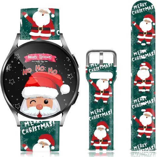 Vista 7 de Correa de reloj de 20 mm de Navidad compatible con Samsung Galaxy 6/5/5 Pro/4/4 Classic/3 (41 mm)/Active 1 y 2, tamaños 40 mm 41 mm 42 mm 44 mm 45