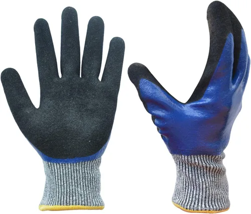 Vista 9 de Guantes de jardinería duraderos para hombres, guantes de jardín de nitrilo resistentes, guantes de trabajo de doble capa, resistentes a cortes, a