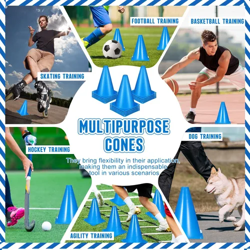 Vista 4 de Syhood - Paquete de 30 conos de tráfico de plástico de 7 pulgadas para entrenamiento deportivo, agilidad, mini conos para fútbol, patinaje, fútbol