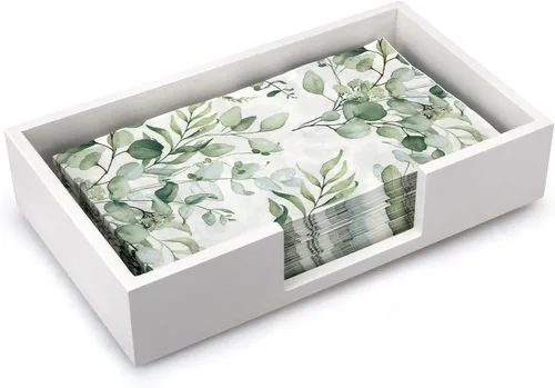 Vista 10 de Servilletero de madera de acacia para baño Bandeja de papel de mano