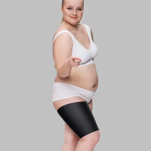 Vista 4 de Geyoga 2 pares de envolturas para muslos para mujeres de talla grande, manga de compresión de pantorrilla, envoltura adelgazante superior