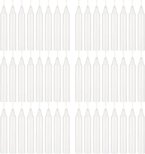 Vista 14 de Mega Candles 48 velas cónicas negras rectas sin perfume, vela de cera vertida a mano de 4 x 3/4 pulgadas, decoración del hogar, recepciones de boda