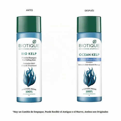Vista 2 de Biotique Bio Kelp Protein Champú Para Cabello Caído, 6.4 fl oz