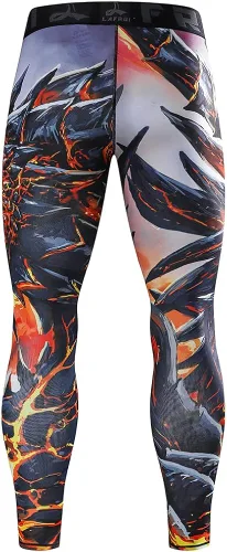Vista 6 de LAFROI Mallas de compresión de secado rápido para hombre, leggings de cintura YSK08