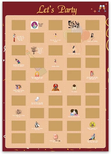 Vista 2 de NTZS Póster para rascar de 50 aventuras de fiesta - Lista de castigos de fiesta (41.9 cm x 59.4 cm) Regalo de Navidad y festival