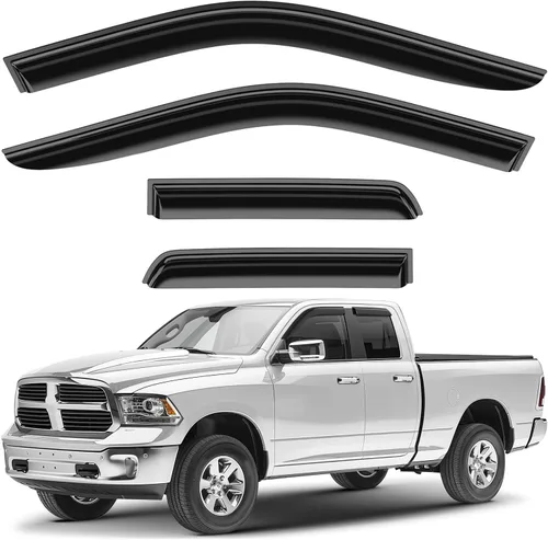 Vista 17 de Deflectores de ventana tintados ahumados con cinta adhesiva para ventana lateral, deflectores de lluvia compatibles con Toyota RAV4 2013-2018 - 4