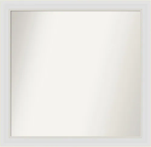 Vista 178 de Amanti Art Espejo de baño blanco para sobre el fregadero, 24 x 26 pulgadas, espejo rectangular blanco y blanco, marco de madera contemporáneo