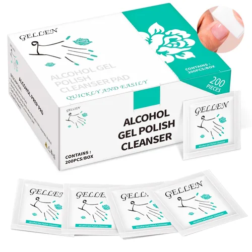 Vista 10 de GELLEN Almohadillas limpiadoras de uñas, 50 piezas con kit de herramientas
