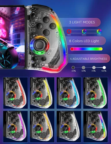 Vista 3 de momen 2024 New Version Switch Controller,Wireless One-Piece Joypad Controller Compatible with Switch OLEDLite,Switch Pro Joycon Controller with RGB