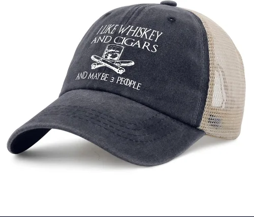 Vista 60 de Philysonic Funny Hat I Like Whisky and Cigars and Maybe 3 People Sombreros para Hombres Gorras de Béisbol Gorras Ajustables
