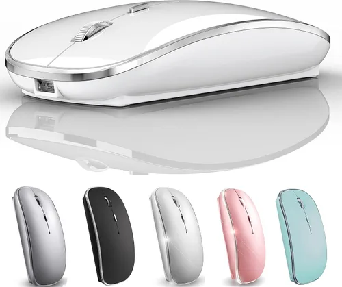 Vista 13 de Ratón Bluetooth recargable inalámbrico Bluetooth Mouse para iPad Pro iPad Air Mac MacBook Pro MacBook Air Laptop Chromebook Windows HP DELL (azul)