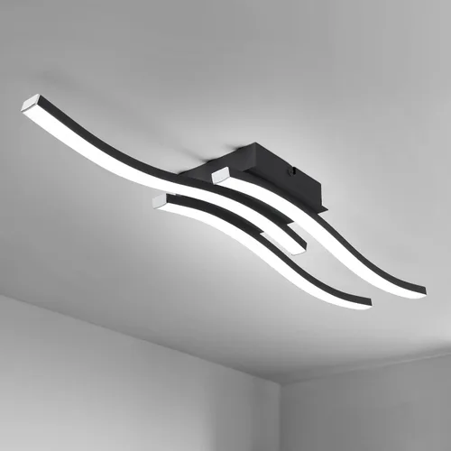 Vista 10 de EDISLIVE Moderna lámpara de techo LED regulable curva, 2 luces de 22.5 pulgadas, lámpara de techo minimalista LED empotrada para dormitorio