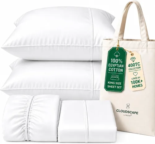 Vista 29 de CLOUDSCAPE LINEN Sábanas de cama individuales de lujo 100% algodón egipcio 01. blanco