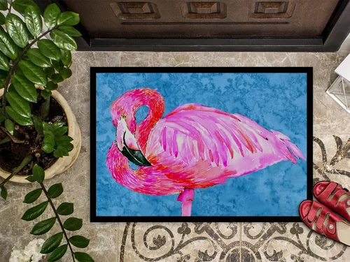 Vista 3 de Caroline's Treasures 8686JMAT - Felpudo de flamenco de 24 x 36 pulgadas, para interiores y exteriores, para entrada, antideslizante, lavable, pelo