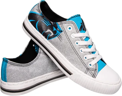 Vista 17 de FOCO Womens NFL Team Logo Ladies Fashion Glitter Low Top Canvas Sneakers Shoes