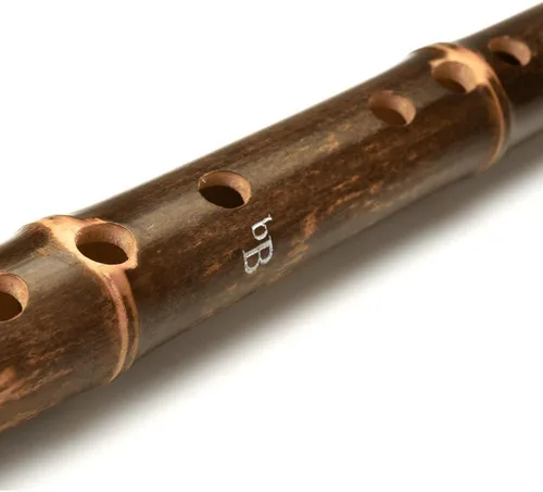 Vista 5 de Flauta de bambú vertical marrón original Instrumento musical chino tradicional Xiao