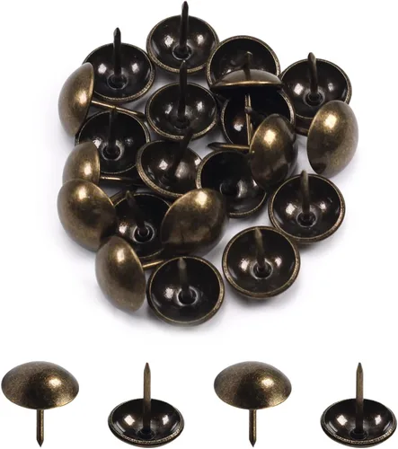 Vista 27 de MroMax 120 tachuelas de clavos para tapicería de 0.47 pulgadas de diámetro, hierro de estilo vintage, de metal, redondos, de 0.67 pulgadas de altura