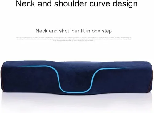 Vista 4 de Almohadas de espuma viscoelástica, gel refrescante, almohada ortopédica cervical para dolor de cuello, tamaño ergonómico estándar con funda lavable