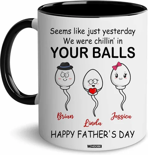 Vista 9 de WHIDOBE Taza personalizada para papá (1 niño) taza personalizada de 11 oz 15 onzas para papá de niños, regalo divertido para el día del padre