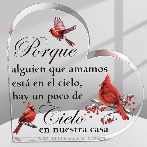 Vista 10 de Yalikop Regalos Cardinales Regalo de Cardenal Rojo Regalo Conmemorativo de Condolencias Presente de Duelo Cristal Acrílico Memorial de Condolencias