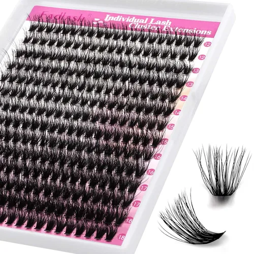 Vista 82 de Extensiones de pestañas individuales de 120 unidades, racimos de pestañas con rizado D, bandeja de longitud mixta, extensiones de pestañas