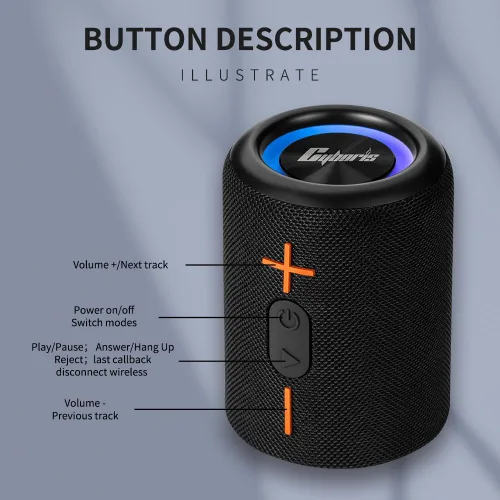 Vista 8 de CYBORIS 2 en 1 Altavoz Bluetooth Portátil Separable, Altavoz Inalámbrico Separable Impermeable Bluetooth V5.3 con Sonido Estéreo Fuerte de 20 W